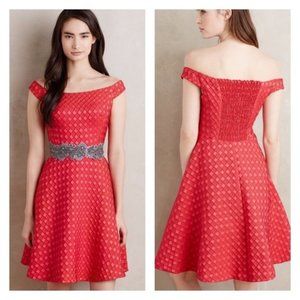NWT ANTHROPOLOGIE Moulinette Soeurs Red dress